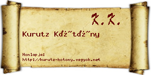 Kurutz Kötöny névjegykártya